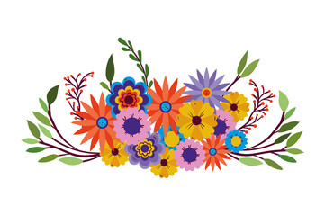 flowers of many colors icon on white background
