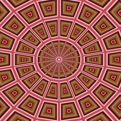 Digital illustration, geometric abstract colorful kaleidoscope 