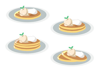 パンケーキ　バニラアイス＆クリーム(線無し)