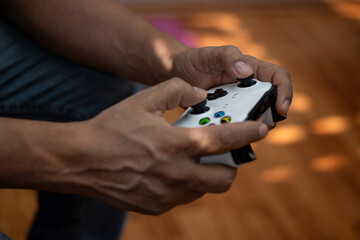 Different hands activities. Gamer Playing