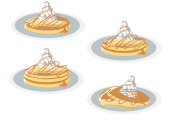 パンケーキ　バナナとメイプルシロップ(線無し)