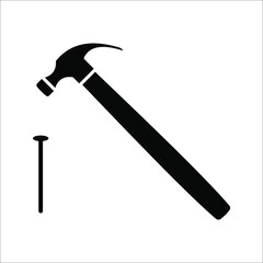 Hammer icon. Service tool icon. editable icons and colors. Vector illustration