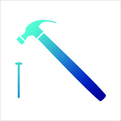Hammer icon. Service tool icon. editable icons and colors. Vector illustration