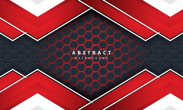 Hexagonal abstract dark background with red frame shape. eps 10