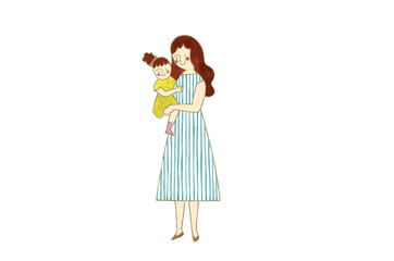 子供を抱っこする母親