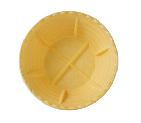 Waffle tartlet top view isolated on a white background.