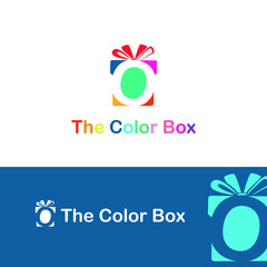 Colorful Gift box with initial O letter logo concept. Gift store/shop logo template