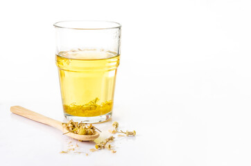 Chamomile infusion and chamomile flowers