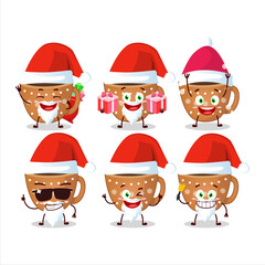 Santa Claus emoticons with coffee cookies cartoon character