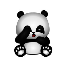 cartoon baby panda sit sleepy 