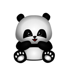 cartoon baby panda sit hands mid torso