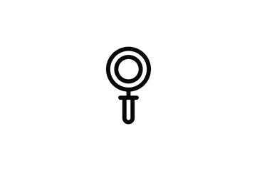 Laboratory Outline Icon - Magnifying Glass