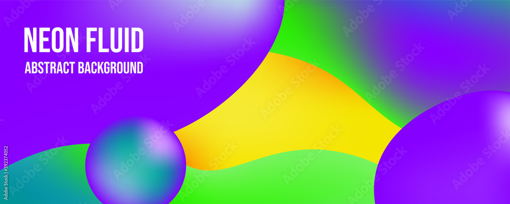 Poster abstract background neon fluid banner for landing page web or print element. clipping mask liquid ve