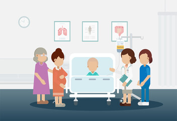 Chemotherapy room with patient