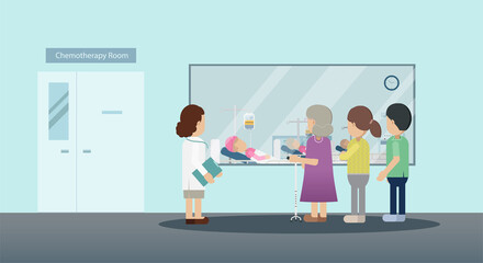 Chemotherapy room with patients