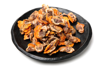 Fresh boiled cockle meat on white background