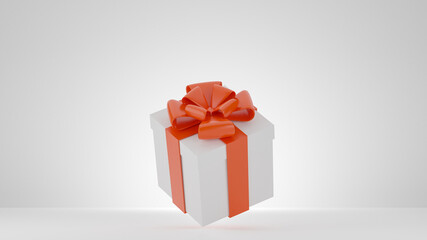 3D : Christmas and New Year greeting, banner with white gift boxes presents - 3D rendering.