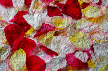 Fototapeta na wymiar Pattern petal of rose on wrinkled paper for background