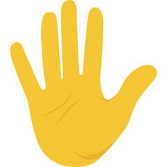 
Human hand with open palm and five fingers, logo of greeting gesture
