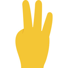 
Hand sign three finger upward meaning Three
