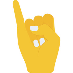 
Little finger pointing outwards while all the rest are closed
