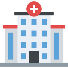 Obraz premium A healthcare facility building with a cross sign symbolic of a hospital 