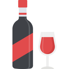 
Wine bottle with wine glass, alcohol drink
