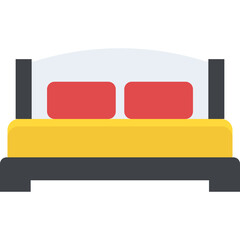 
A king size double bed flat icon

