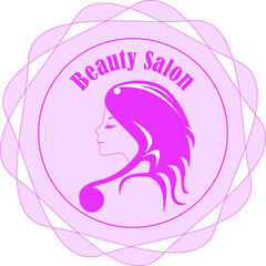 Beauty salon with women silhousette.