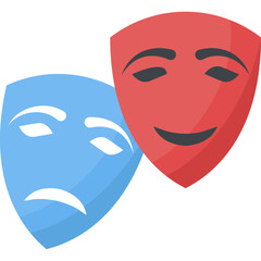
Two carnival masks with comedy and tragedy face
