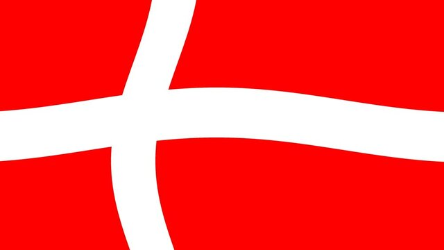 Rippling Danish Denmark Flag Blowing Gusting Ripple in Wind