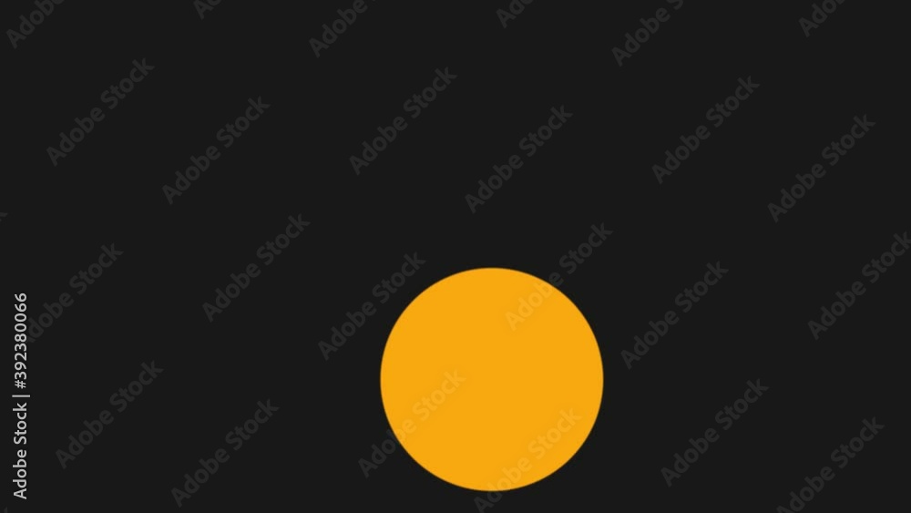 Aufkleber small sphere moving in circle towards viewer color changing