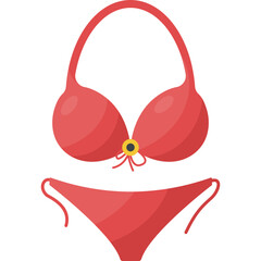 
A woman wear swimsuit, bikini flat icon
