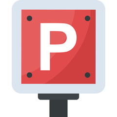 
A parking sign board, signage flat icon
