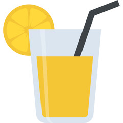 
A fresh summer drink, martini in glass and straw
