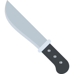 
A sharp chef knife, hand tool flat vector
