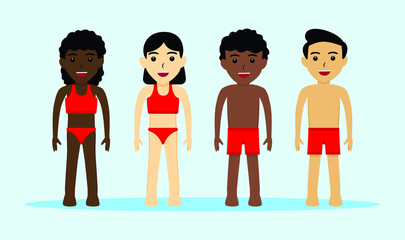 Character of Swimmer in flat design