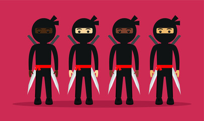 Character of Ninja in flat design
