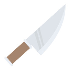 
A cutting tool and weapon, knife flat icon
