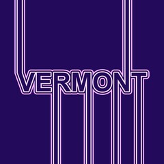 Image relative to USA travel. Vermont state name in geometry style design. Creative vintage typography poster concept.
