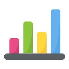 
Bar graph analysis flat icon, growth chart
