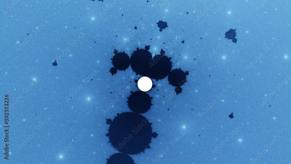 Poster zoom out of rotating spinning mandlebrot noise filled rotation