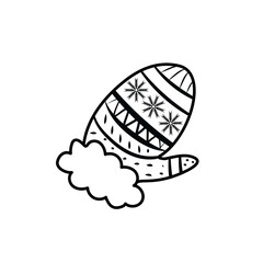 Mittens line icon with snowflakes.