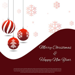 Fototapeta na wymiar Merry christmas and happy new year background with realistic christmas elements