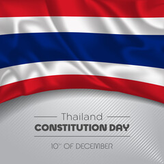 Thailand happy constitution day greeting card, banner vector illustration