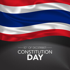 Thailand happy constitution day greeting card, banner, vector illustration