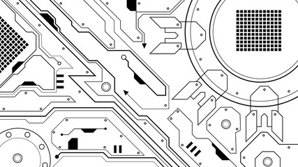 circuit board background texture of technology, vector illustration