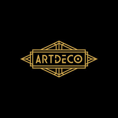 vintage thin line geometric art deco style sign vector icon © RickyBays