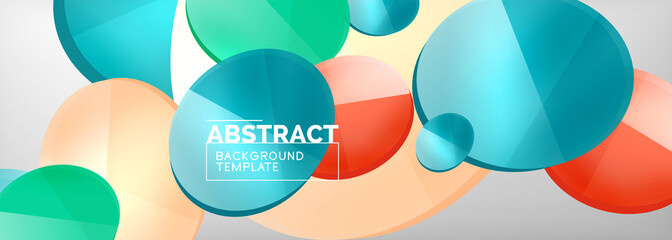 Abstract glossy round shapes vector background. Vector futuristic illustration for covers, banners, flyers and posters and other
