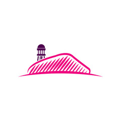 simple modern football stadium vector icon